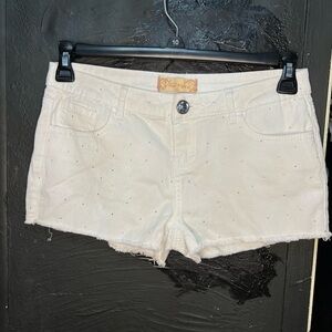 White BOOTY Jean shorts